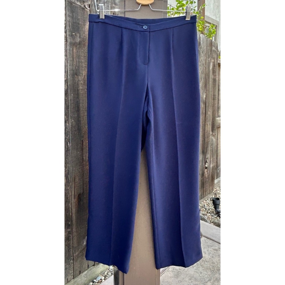 Pendleton Catalina Pants Women 10P Petite Navy Wide Leg Trousers NWT $128 - Picture 2 of 13